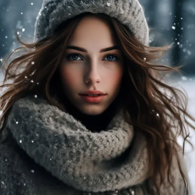 Картинки зима и девушки (56 фото)