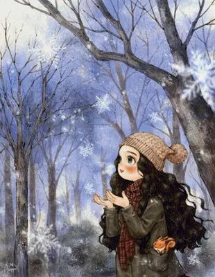 Зима и девушка» — создано в Шедевруме