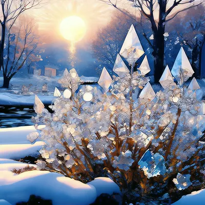Зимний пейзаж, зимние хрустальные …» — создано в Шедевруме