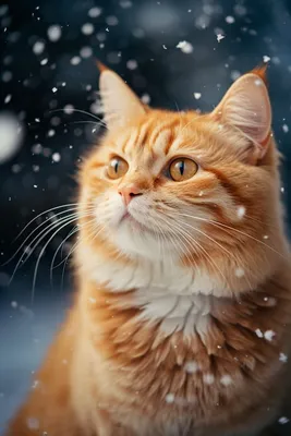 Winter's Warm Spark: An Orange Cat in Snow | Кошачьи фотографии, Кошачьи,  Животные