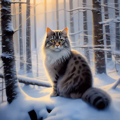 Зимние коты: котики резвятся в снегу 🌨❄ Сколько градусов мороза может  выдержать кот? | Жена Звездочета | Дзен
