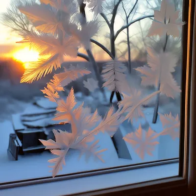 Зимние узоры на окне» — создано в Шедевруме