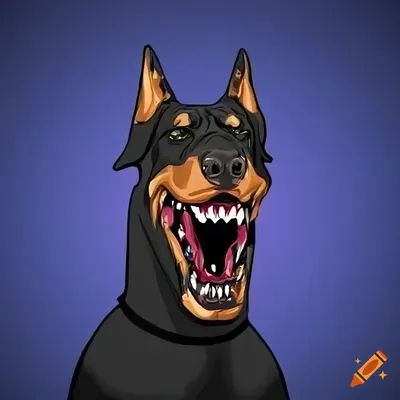 Angry doberman dog, isolated on transparent background. Doberman dog  portrait. Post-processed generative AI Stock Illustration | Adobe Stock