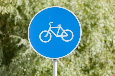 Велосипедный Знак Велосипедной Дорожке Парке стоковое фото ©Wirestock  528077838