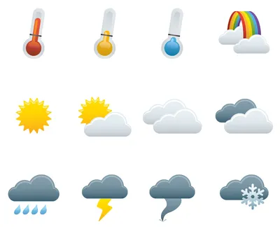 Знаки погоды иллюстрация вектора. иллюстрации насчитывающей кнопка -  31022628