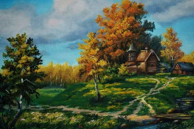 Приобрести объемный пейзаж «Золотая осень» в Киеве Интернет магазин декора  для дома из натуральных камней Yantar.ua