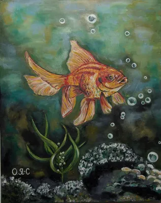 Картина \"Золотая рыбка\" Холст Масло d 40 см, цена в Екатеринбурге от  компании Бартов-Строй