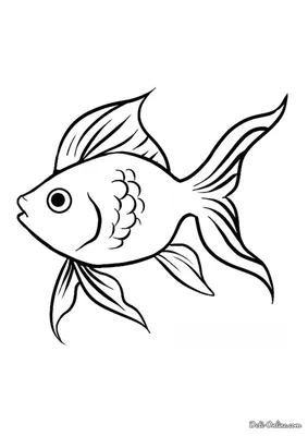 Рисунок золотая рыбка карандашом для срисовки - 59 фото
