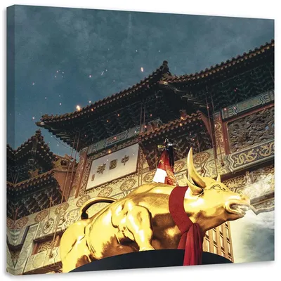 Картина на холсте Золотой бык HolstPrint размер 50 x 70 см (ID#1851083433),  цена: 597 ₴, купить на Prom.ua