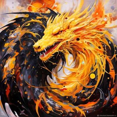 Золотой дракон с голубыми глазами и фиолетовым лицом. | Премиум Фото