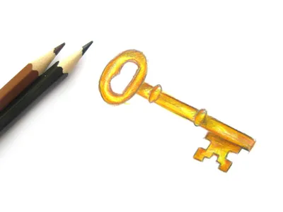 Как нарисовать золотой ключик карандашами | Разукрашка | Дзен