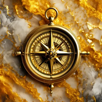 Золотой компас. 2d иллюстрация Иллюстрация вектора - иллюстрации  насчитывающей побережье, компас: 32208999
