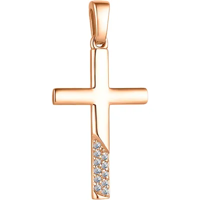 Женский золотой декоративный крестик Алькор 33301-100 с бриллиантами —  купить в AllTime.ru — фото