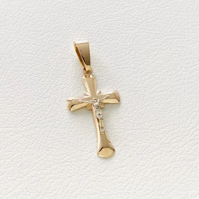 Крестик золотой женский 585 пробы большой крест мужской нательный  православный 4 см - купить с доставкой по выгодным ценам в  интернет-магазине OZON (543829636)